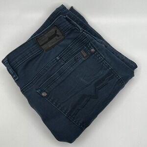 Buffalo David Bitton Jeans Mens 34x32 Six-X Navy Excellent Straight Stretch